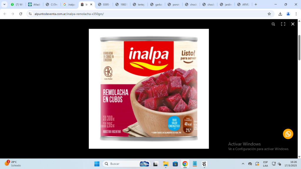 Inalpa Remolacha En Cubos 300gr