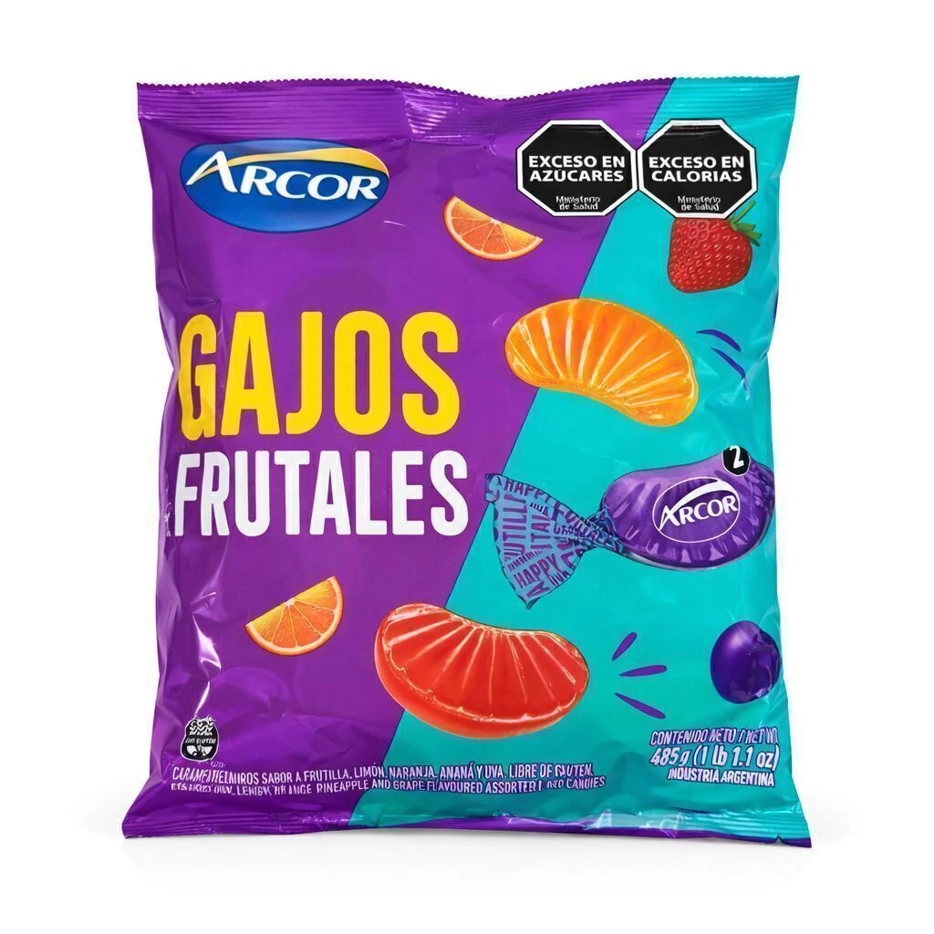 Arcor Gajos Frutales 485gr