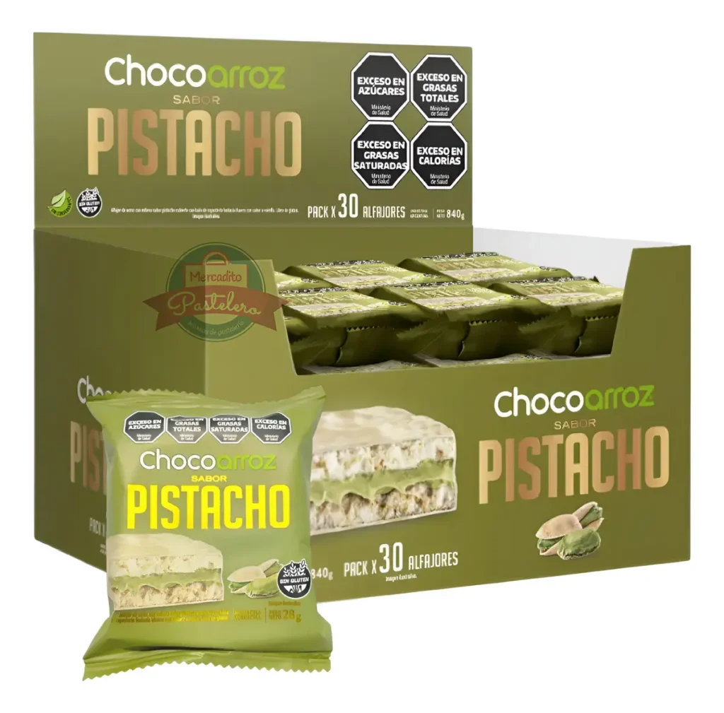 Chocoarroz Alfajor Pistacho x 30u